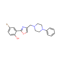 Oc1ccc(Br)cc1-c1nc(CN2CCN(c3ccccc3)CC2)co1 ZINC000026174049