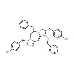 Oc1ccc(C[C@H]2CN3C(=CC4=NC[C@H](Cc5ccc(O)cc5)N4C[C@@H]3Cc3ccccc3)N2CCc2ccccc2)cc1 ZINC000473110414