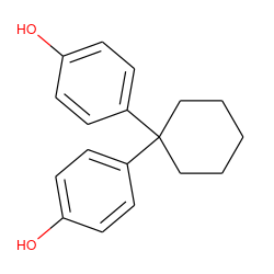 Oc1ccc(C2(c3ccc(O)cc3)CCCCC2)cc1 ZINC000000225610