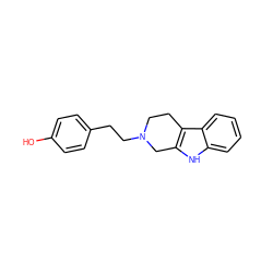 Oc1ccc(CCN2CCc3c([nH]c4ccccc34)C2)cc1 ZINC000029346421