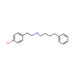 Oc1ccc(CCNCCCCc2ccccc2)cc1 ZINC000013781000