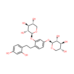 Oc1ccc(CCc2ccc(O[C@@H]3OC[C@@H](O)[C@H](O)[C@H]3O)cc2O[C@@H]2OC[C@@H](O)[C@H](O)[C@H]2O)c(O)c1 ZINC000049878655