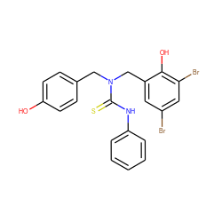 Oc1ccc(CN(Cc2cc(Br)cc(Br)c2O)C(=S)Nc2ccccc2)cc1 ZINC000049756758