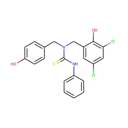 Oc1ccc(CN(Cc2cc(Cl)cc(Cl)c2O)C(=S)Nc2ccccc2)cc1 ZINC000045338014