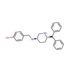 Oc1ccc(CN[C@@H]2CC[C@H](C(c3ccccc3)c3ccccc3)NC2)cc1 ZINC000038322607