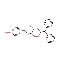 Oc1ccc(CN[C@@H]2CO[C@H](C(c3ccccc3)c3ccccc3)C[C@H]2O)cc1 ZINC000035793685