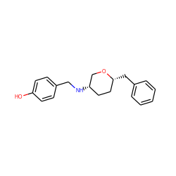 Oc1ccc(CN[C@H]2CC[C@@H](Cc3ccccc3)OC2)cc1 ZINC000103228698