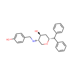 Oc1ccc(CN[C@H]2CO[C@@H](C(c3ccccc3)c3ccccc3)C[C@@H]2O)cc1 ZINC000035815974