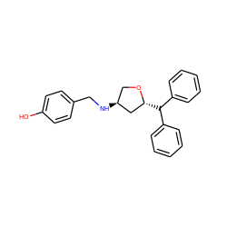 Oc1ccc(CN[C@H]2CO[C@H](C(c3ccccc3)c3ccccc3)C2)cc1 ZINC000103228717