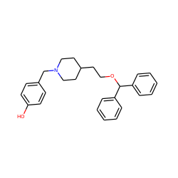 Oc1ccc(CN2CCC(CCOC(c3ccccc3)c3ccccc3)CC2)cc1 ZINC000013472270