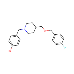 Oc1ccc(CN2CCC(COCc3ccc(F)cc3)CC2)cc1 ZINC000000014961