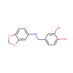 Oc1ccc(CNc2ccc3c(c2)OCO3)cc1O ZINC000019966204