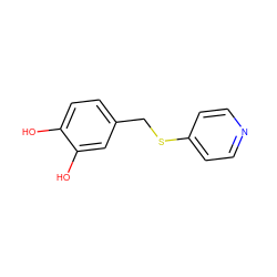 Oc1ccc(CSc2ccncc2)cc1O ZINC000013679502