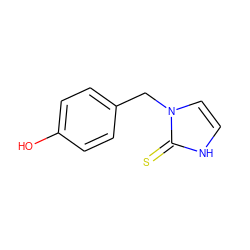 Oc1ccc(Cn2cc[nH]c2=S)cc1 ZINC000002568051