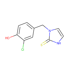 Oc1ccc(Cn2cc[nH]c2=S)cc1Cl ZINC000013776327