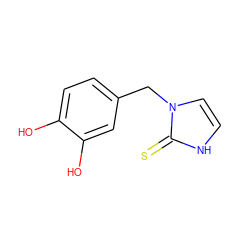 Oc1ccc(Cn2cc[nH]c2=S)cc1O ZINC000013776326