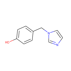 Oc1ccc(Cn2ccnc2)cc1 ZINC000013549136