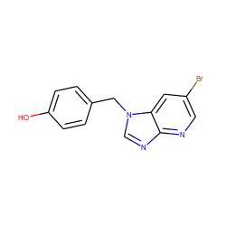 Oc1ccc(Cn2cnc3ncc(Br)cc32)cc1 ZINC000006744636