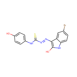 Oc1ccc(NC(=S)N=Nc2c(O)[nH]c3ccc(Br)cc23)cc1 ZINC000253978739