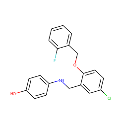 Oc1ccc(NCc2cc(Cl)ccc2OCc2ccccc2F)cc1 ZINC000002160171