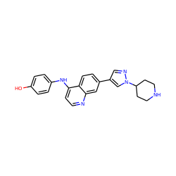 Oc1ccc(Nc2ccnc3cc(-c4cnn(C5CCNCC5)c4)ccc23)cc1 ZINC001772655180