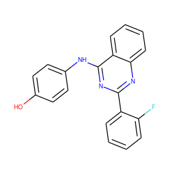 Oc1ccc(Nc2nc(-c3ccccc3F)nc3ccccc23)cc1 ZINC000002812806