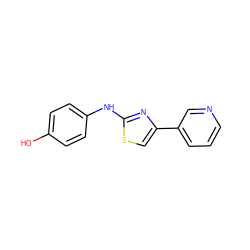 Oc1ccc(Nc2nc(-c3cccnc3)cs2)cc1 ZINC000000088525