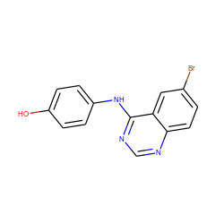 Oc1ccc(Nc2ncnc3ccc(Br)cc23)cc1 ZINC000000099114