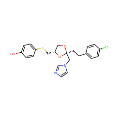 Oc1ccc(SC[C@@H]2CO[C@@](CCc3ccc(Cl)cc3)(Cn3ccnc3)O2)cc1 ZINC000040565012