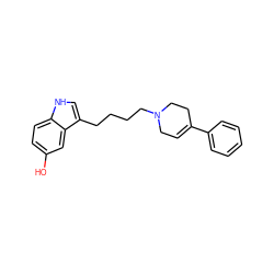 Oc1ccc2[nH]cc(CCCCN3CC=C(c4ccccc4)CC3)c2c1 ZINC000001548439