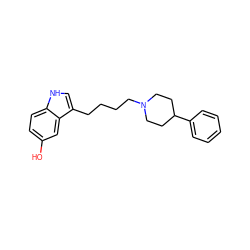 Oc1ccc2[nH]cc(CCCCN3CCC(c4ccccc4)CC3)c2c1 ZINC000013582360