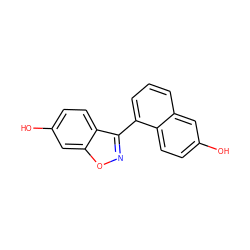 Oc1ccc2c(-c3noc4cc(O)ccc34)cccc2c1 ZINC000013583577