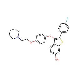 Oc1ccc2c(Oc3ccc(OCCN4CCCCC4)cc3)c(-c3ccc(F)cc3)sc2c1 ZINC000014970918