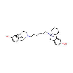 Oc1ccc2c(c1)[C@@]13CCCC[C@H]1[C@@H](C2)N(CCCCCCN1CC[C@]24CCCC[C@H]2[C@H]1Cc1ccc(O)cc14)CC3 ZINC000027559552