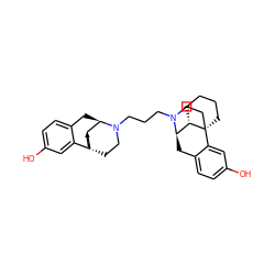 Oc1ccc2c(c1)[C@@]13CCCC[C@H]1[C@@H](C2)N(CCCN1CC[C@]24CCCC[C@H]2[C@H]1Cc1ccc(O)cc14)CC3 ZINC000027564230