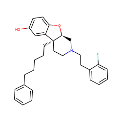 Oc1ccc2c(c1)[C@]1(CCCCCc3ccccc3)CCN(CCc3ccccc3F)C[C@@H]1O2 ZINC000299863486