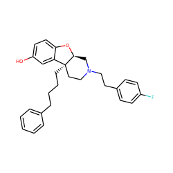 Oc1ccc2c(c1)[C@]1(CCCCc3ccccc3)CCN(CCc3ccc(F)cc3)C[C@@H]1O2 ZINC000299854511