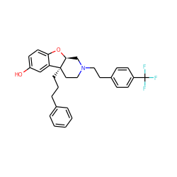 Oc1ccc2c(c1)[C@]1(CCCc3ccccc3)CCN(CCc3ccc(C(F)(F)F)cc3)C[C@@H]1O2 ZINC000299868236