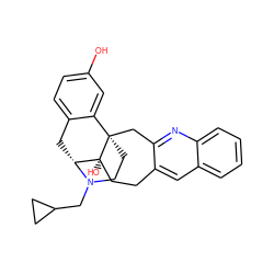 Oc1ccc2c(c1)[C@]13CCN(CC4CC4)[C@H](C2)[C@]1(O)CCc1cc2ccccc2nc1C3 ZINC000653729362