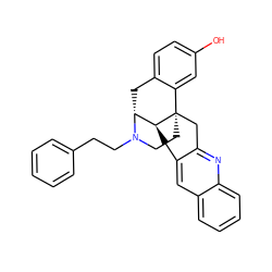 Oc1ccc2c(c1)[C@]13CCN(CCc4ccccc4)[C@H](C2)[C@@H]1Cc1cc2ccccc2nc1C3 ZINC000082150482