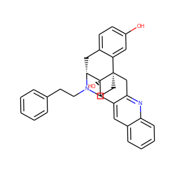 Oc1ccc2c(c1)[C@]13CCN(CCc4ccccc4)[C@H](C2)[C@]1(O)Cc1cc2ccccc2nc1C3 ZINC000064528532