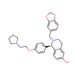 Oc1ccc2c(c1)CCN(Cc1ccc3c(c1)OCO3)[C@@H]2c1ccc(OCCN2CCCC2)cc1 ZINC000026655621