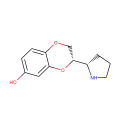 Oc1ccc2c(c1)O[C@@H]([C@@H]1CCCN1)CO2 ZINC000073163168