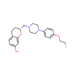 Oc1ccc2c(c1)O[C@@H](CN1CCN(c3ccc(OCCF)cc3)CC1)CC2 ZINC000103268395