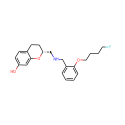 Oc1ccc2c(c1)O[C@@H](CNCc1ccccc1OCCCCF)CC2 ZINC000103268393