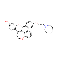 Oc1ccc2c(c1)O[C@@H](c1ccc(OCCN3CCCCCC3)cc1)C1=C2CCOc2ccccc21 ZINC000049054153