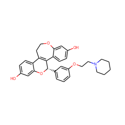 Oc1ccc2c(c1)O[C@@H](c1cccc(OCCN3CCCCC3)c1)C1=C2CCOc2cc(O)ccc21 ZINC000049111718