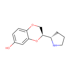 Oc1ccc2c(c1)O[C@H]([C@@H]1CCCN1)CO2 ZINC000073163164