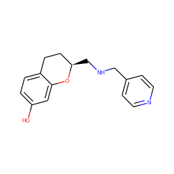 Oc1ccc2c(c1)O[C@H](CNCc1ccncc1)CC2 ZINC000003828399