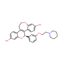 Oc1ccc2c(c1)O[C@H](c1cccc(OCCN3CCCCC3)c1)C1=C2CCOc2cc(O)ccc21 ZINC000049051844